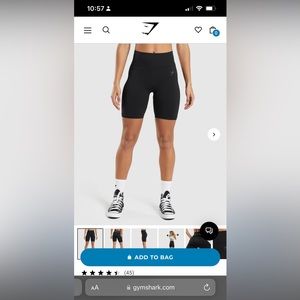 Gymshark Navy Blue Flex high-waisted cycling shorts, size large